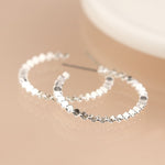Silver plated concertina hoop earrings 4490