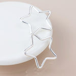 Silver plated worn open star earrings 4550