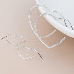 Silver plated mixed size textured heart earrings 4584