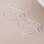Silver plated mixed size textured heart earrings 4584