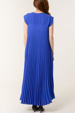 Cap Sleeve Pleated Maxi Dresso