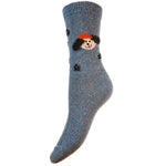 DOG WITH FLUFFY EARS FINE KNIT WOOL BLEND SOCKS