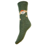 DOG WITH FLUFFY EARS FINE KNIT WOOL BLEND SOCKS