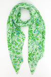 Ditsy Floral Cluster Print Scarf in Green