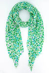 Sketched Love Heart Print Scarf in Green