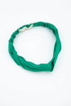Plain Silk Textured Headband in Green