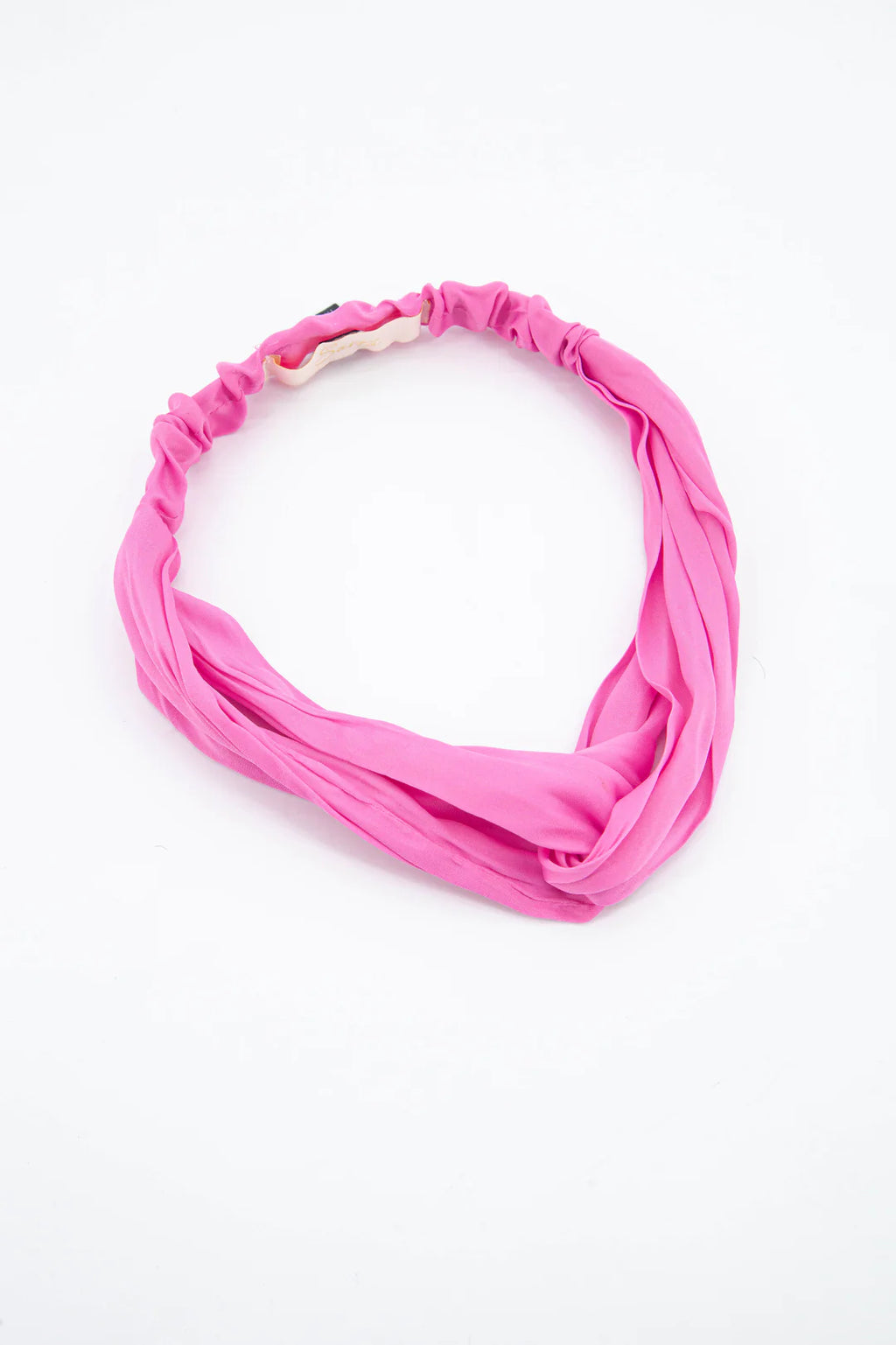 Plain Silk Textured Headband in Hot Pink
