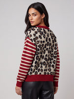Leopard Stripe Sleeve Jumper