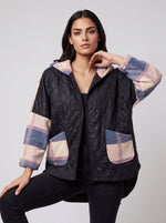 Quilted & Check Hooded Jacket