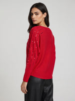 Sequin Sunburst Batwing Jumper