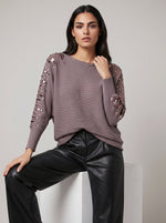 Sequin Shoulder Ribbed Jumper