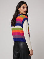 Rainbow Stripe Knitted Waistcoat