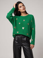 Gold Sequin Heart Jumper