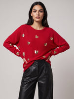 Gold Sequin Heart Jumper