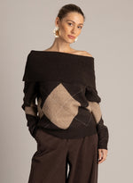 Umara Argyle Jumper – Brown & Sand