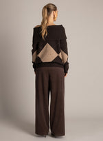 Umara Argyle Jumper – Brown & Sand