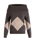 Umara Argyle Jumper – Brown & Sand