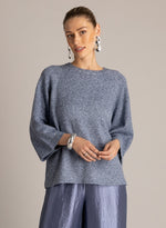Ulia Shimmer Knit Jumper – Cream or Blue