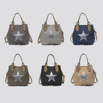 2290 Canvas Star Tote Bag: BLACK