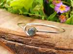 Silver Moon Bracelet / Bangle / Labradorite / Boho / Hippie / Gypsy / Galaxy / Solar System /