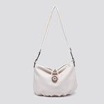 25015 Faux Leather Shoulder Bag: Brown