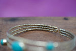 Hammered Brass Bracelet with Turquoise, Boho Bangle,