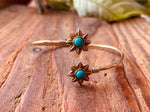 Turquoise Flower Boho Brass Bracelet