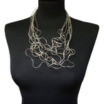 Statement Multi Strand Necklace NK190SIL: Short Silver