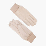 Winnie Cream Borg Fleece Gloves: One-size