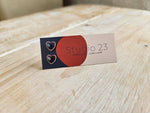 Stud Heart Earring Pair: Burgundy/Navy