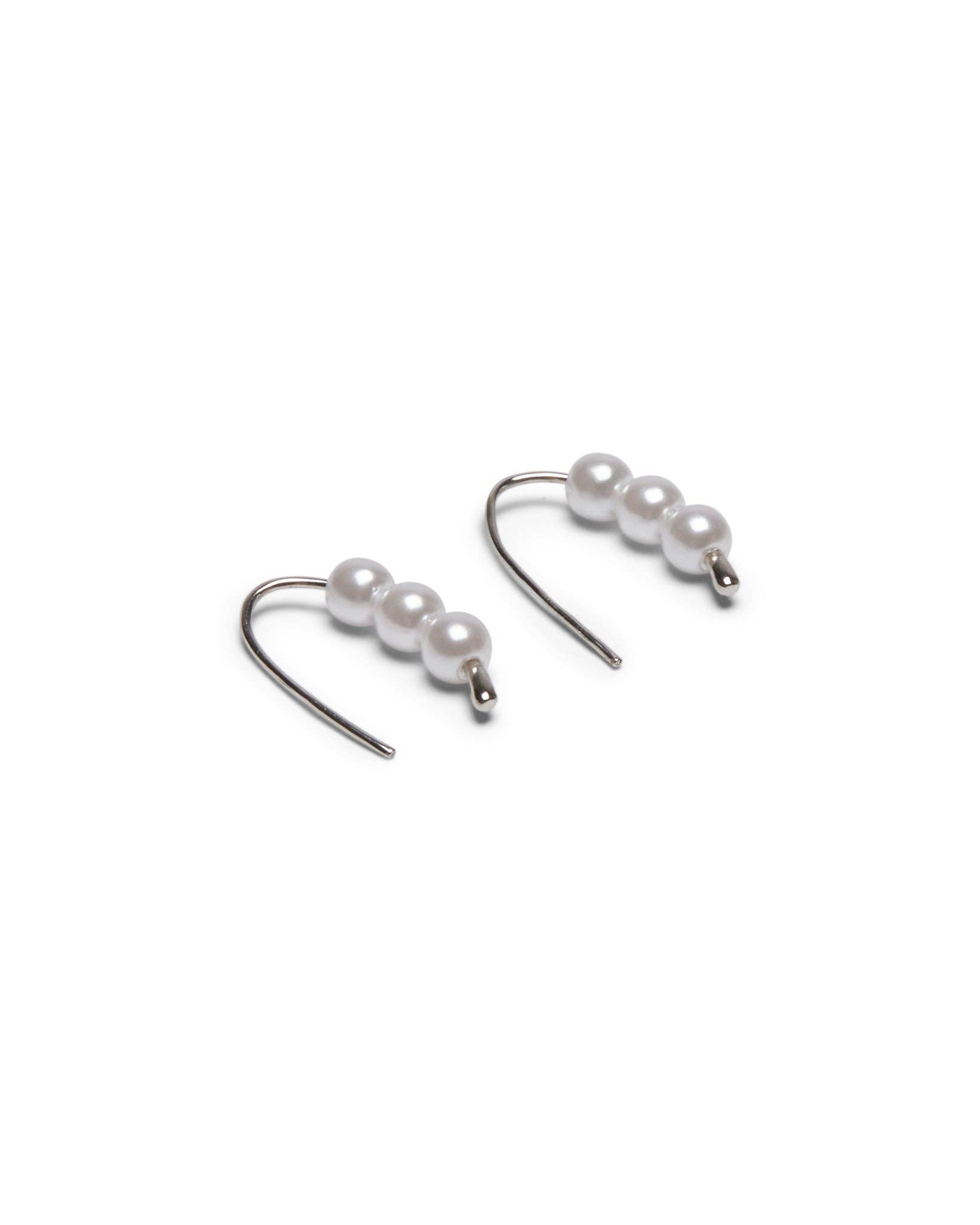 Keswick Beaded Pull Through Earrings | Silver