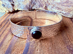 Hammered Silver Bracelet with Black Onyx / Adjustable / Bohemian Jewellery / Ethnic Style / Rustic  / Boho / Gift for Her / Artisanal /