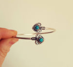 Turquoise Heart Silver Bracelet