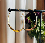 Irregular Gold Hoop Earrings / Brass / Rustic / Boho Style / Classic Silver Hoops / Bohemian Look / Modern Earrings / Brass Hoops