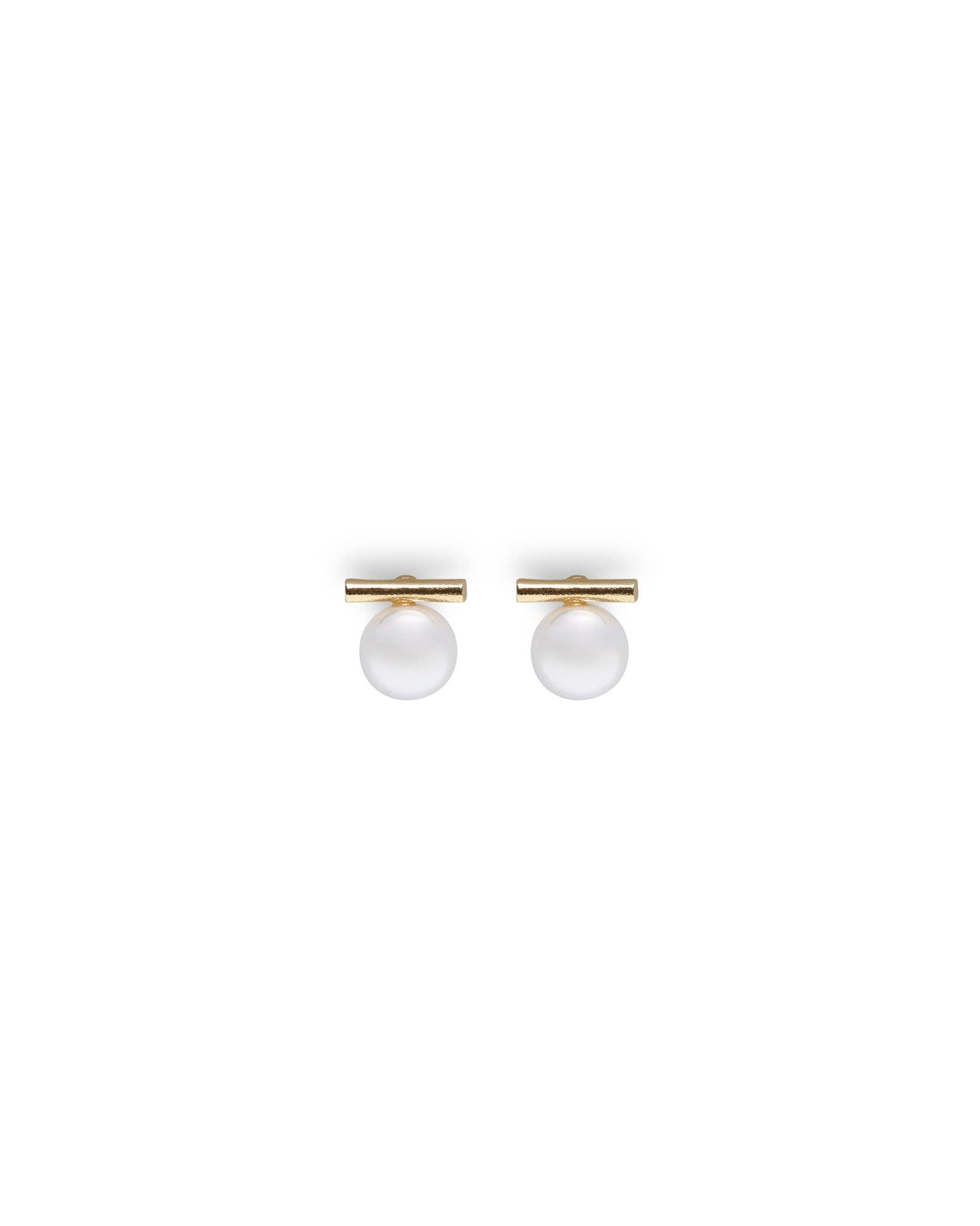 Bristol Ball & T Earrings | Pearl