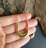 Solid Brass Minimalist Earrings / Geometric Chic Ear Weights Ethnic Boho Classic Bohemian Chic  Gypsy Spiral Hippie Festival Tribal style