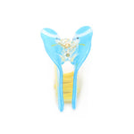 Pearlescent Blue Bird Hair Claw Clip