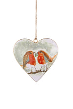 Hand-Painted Hanging Tin Heart Decoration