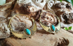 Golden Ethnic Turquoise Earrings Ethnic