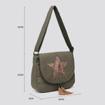 2254 Canvas Star Crossbody Bag: DGREY