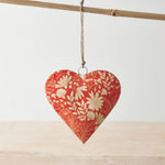 Orange Floral Heart Hanger, 10cm