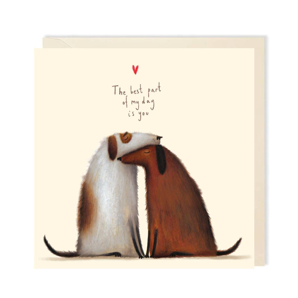 Dogs Hugging Greeting Card | Cute Dogs Greeting Card