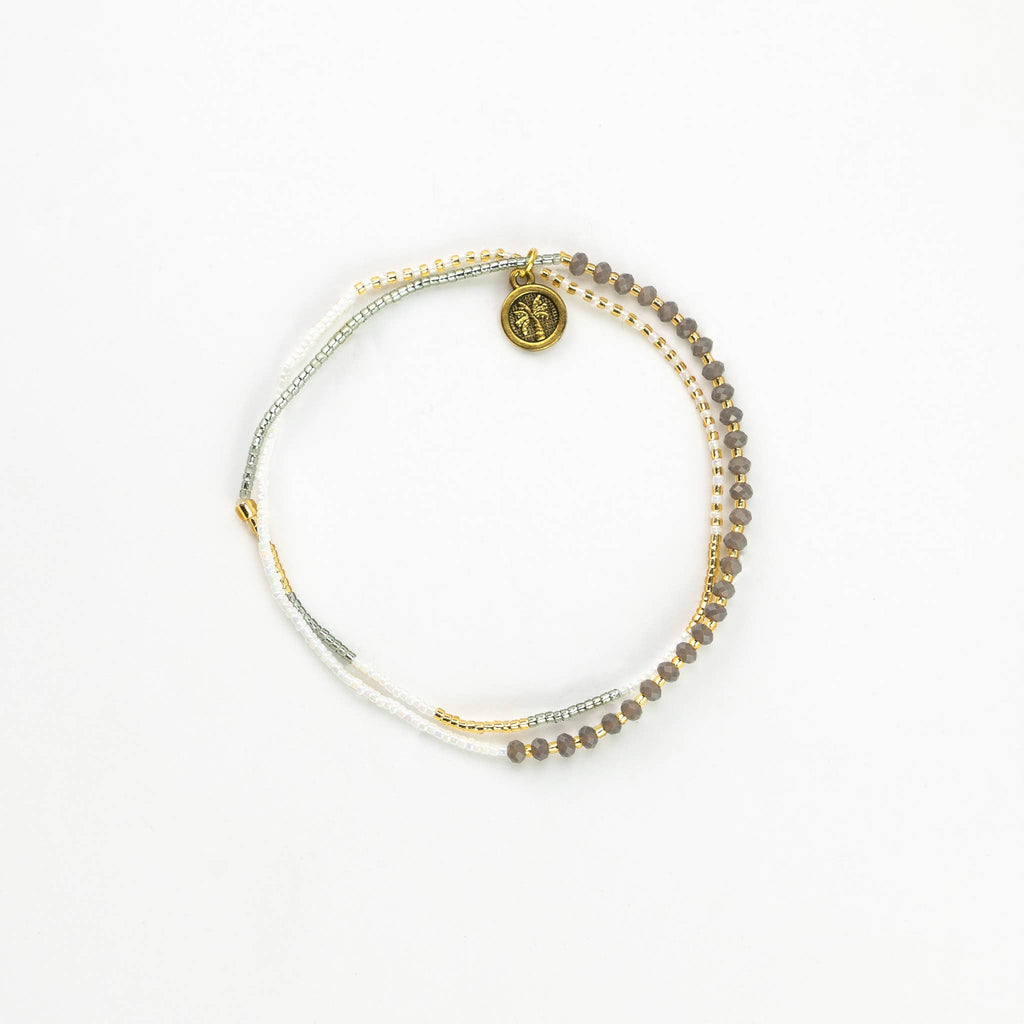 Monte Carlo Surf Bracelet, Beaded Bracelet, by Koh Surf: White