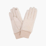 Winnie Cream Borg Fleece Gloves: One-size