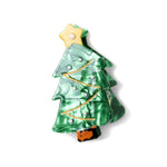 Pearlescent Christmas Tree Hair Claw Clip