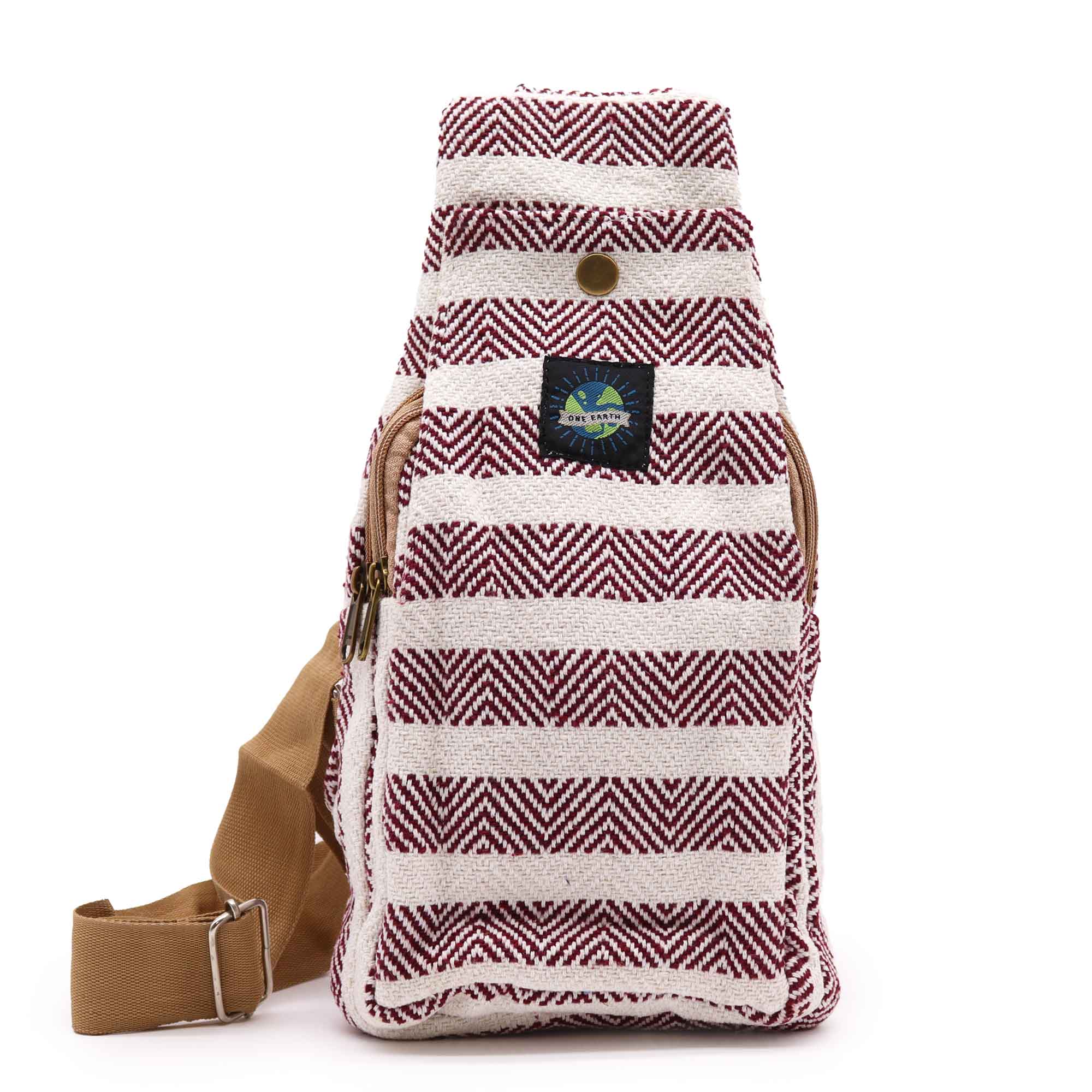 Natural Cotton Cross-Body Bags: Grey & White