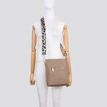 Faux Leather Crossbody Bag # 3320: NAVY