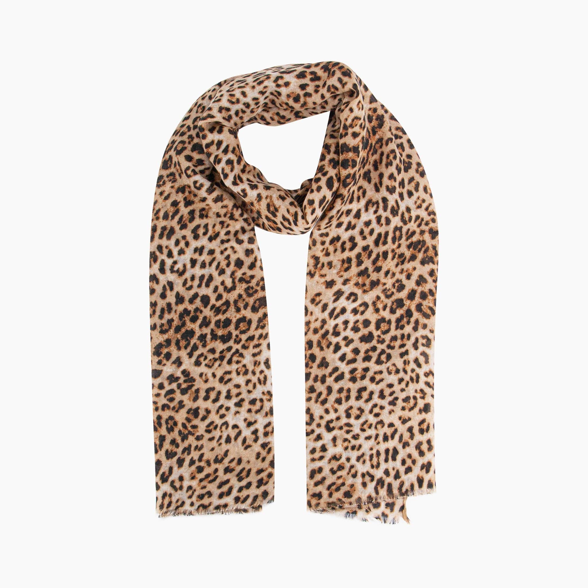 Odessa Lightweight Scarf - Neutral, Leopard: One-size