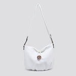 25015 Faux Leather Shoulder Bag: Brown