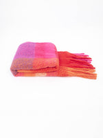 Allie Heavyweight Scarf - Fuchsia, Square Colour Block: One-size
